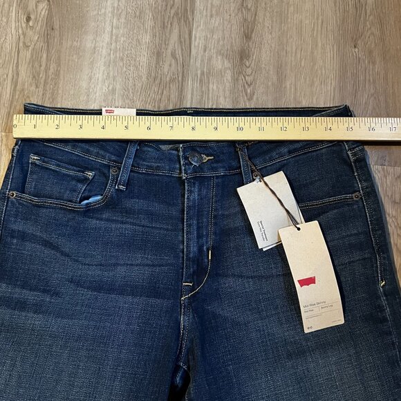NWT Levis Women's Mid Rise Skinny Jeans Dark Wash Denim Classic Style size 10 - Picture 11 of 14